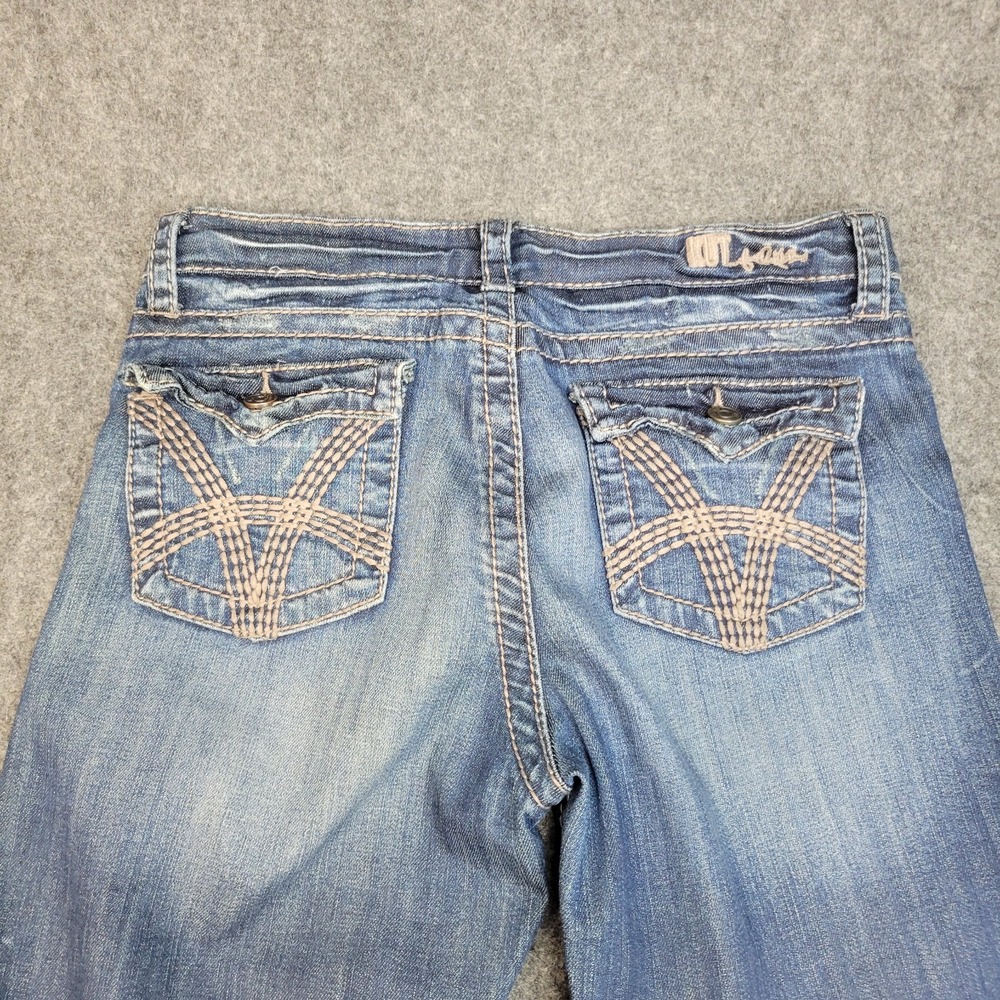 Kut From The Kloth Capri Jeans Womens 6 Blue Thick Stitch Y2K Boho Streetwear - Picture 5 of 12